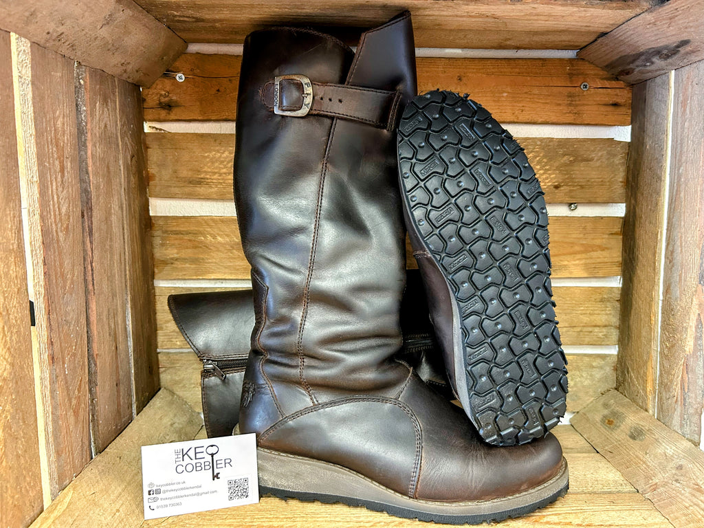Fly Boots Through-sole and Upper Restoration - The Key Cobbler