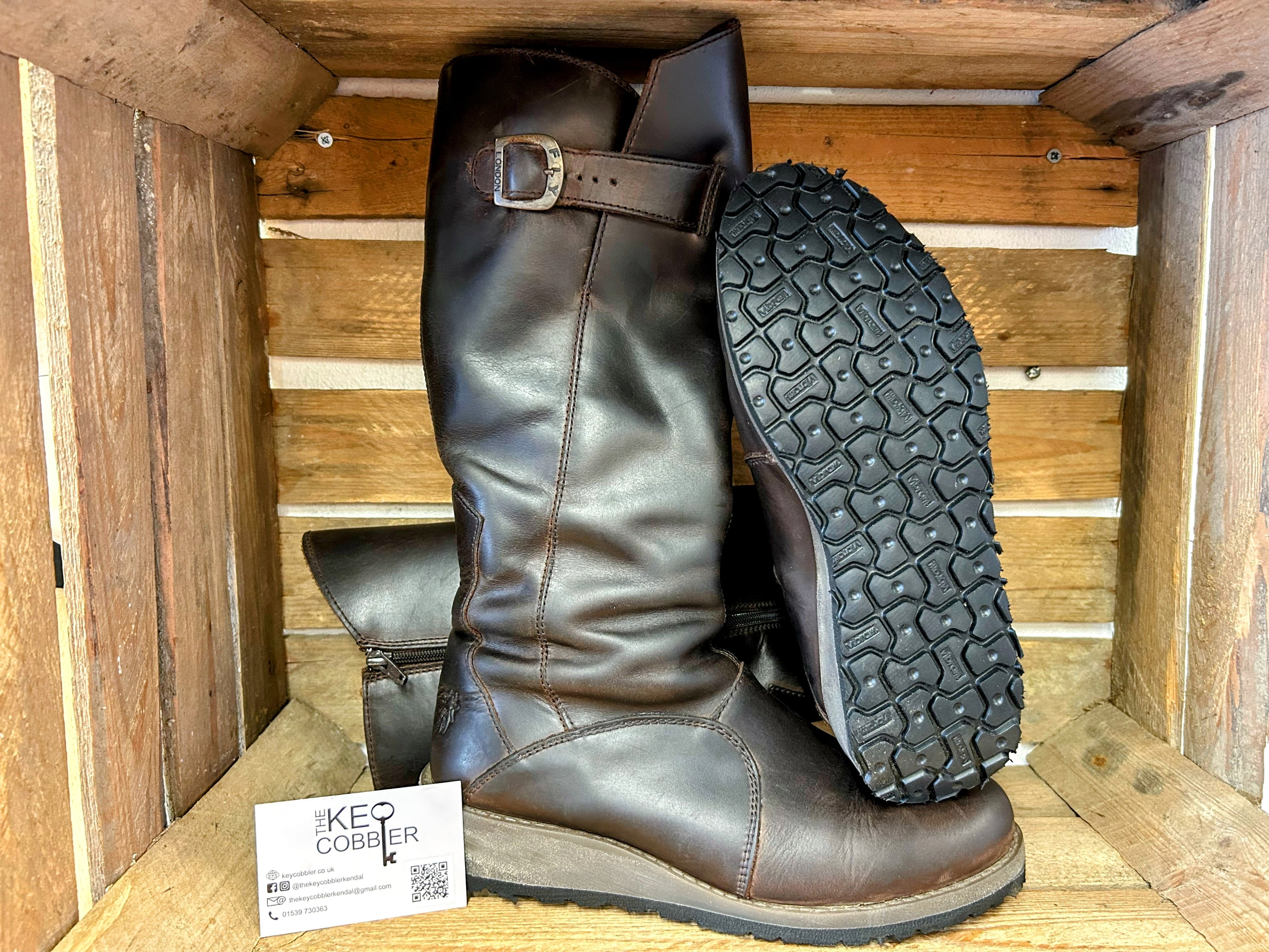 Fly Boots Through-sole and Upper Restoration - The Key Cobbler
