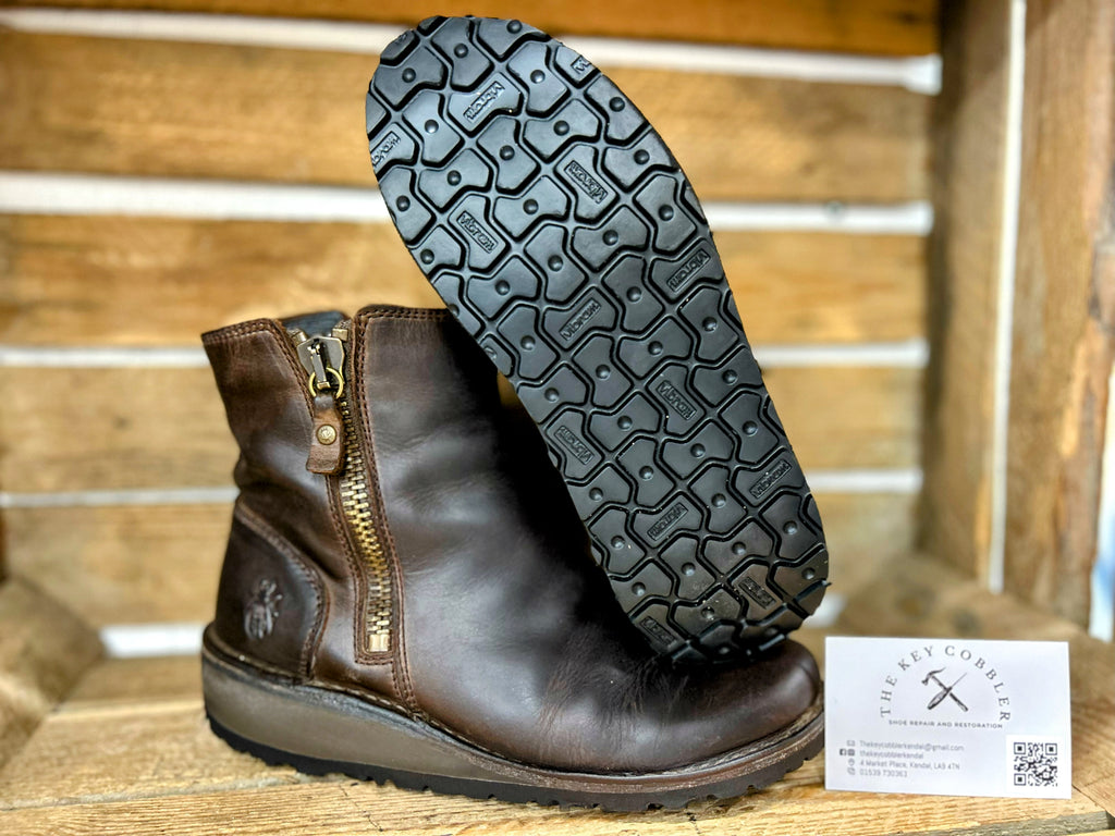 Fly Boots Through-sole and Upper Restoration - The Key Cobbler